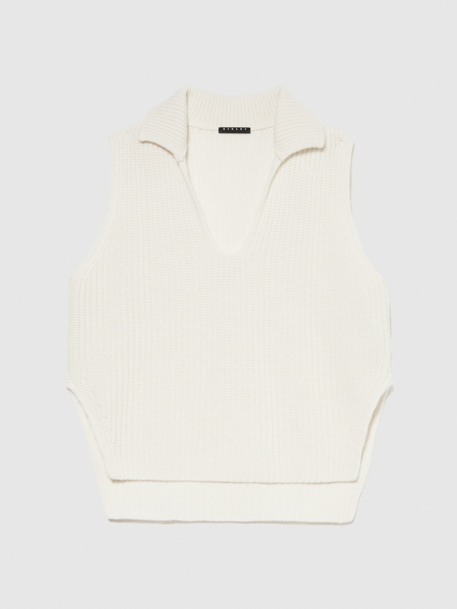 Gilet con colletto da donna bianco | Sisley Outlet