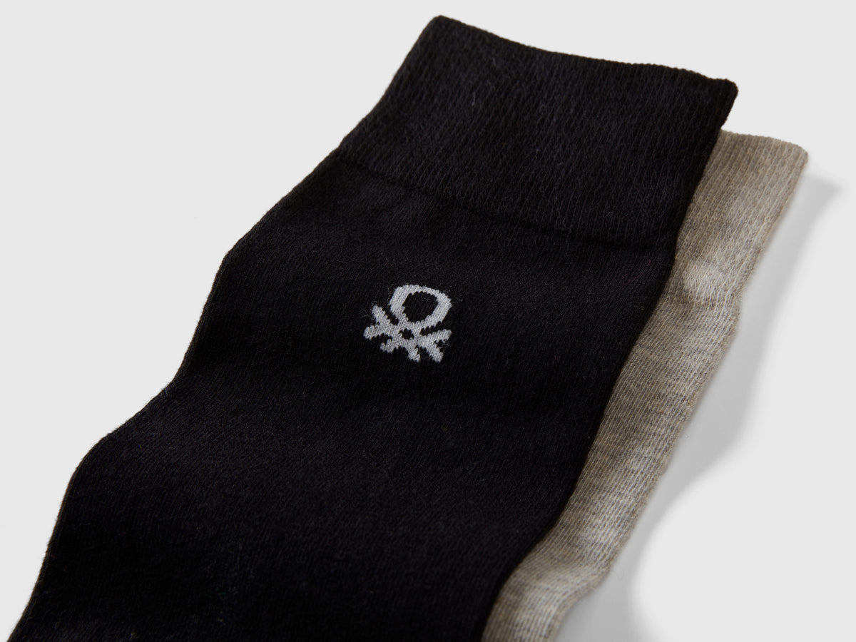 Due paia di calzini lunghi in cotone con logo