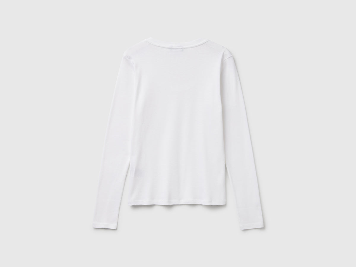 T-shirt manica lunga in puro cotone