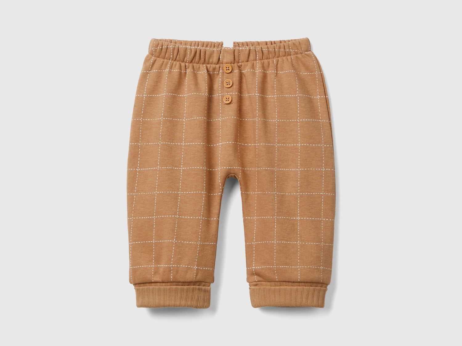 Pantaloni in felpa con bottoni da neonato bruciato | Benetton Outlet