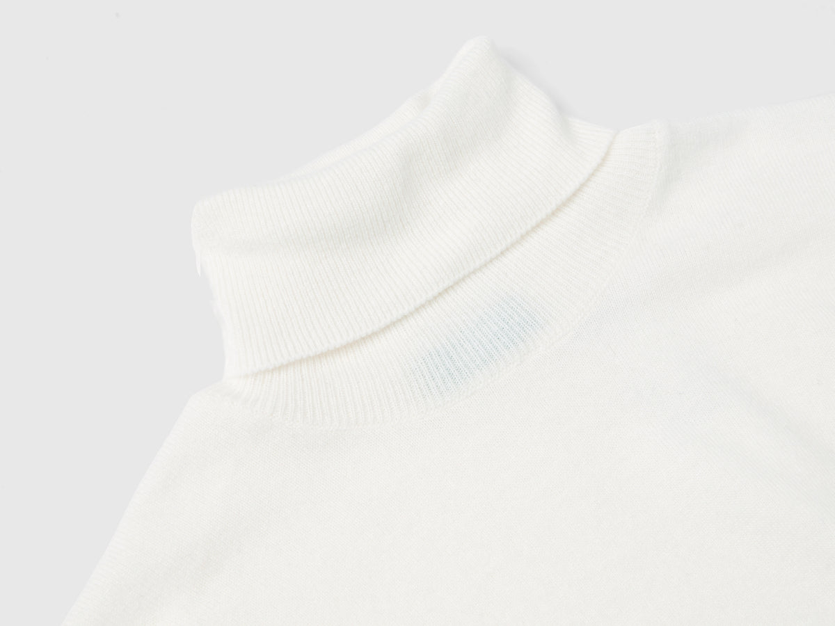Dolcevita a manica corta in misto cashmere