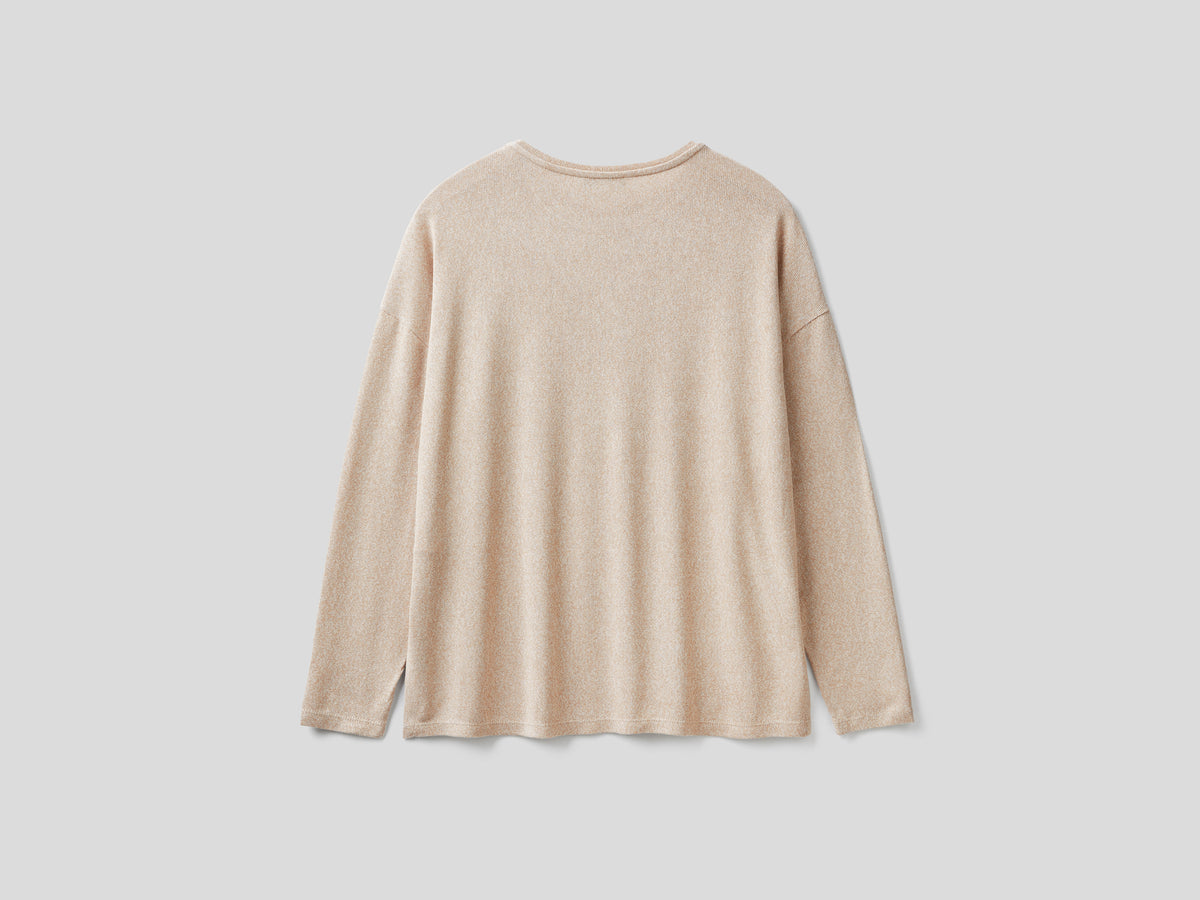T-shirt manica lunga in viscosa stretch