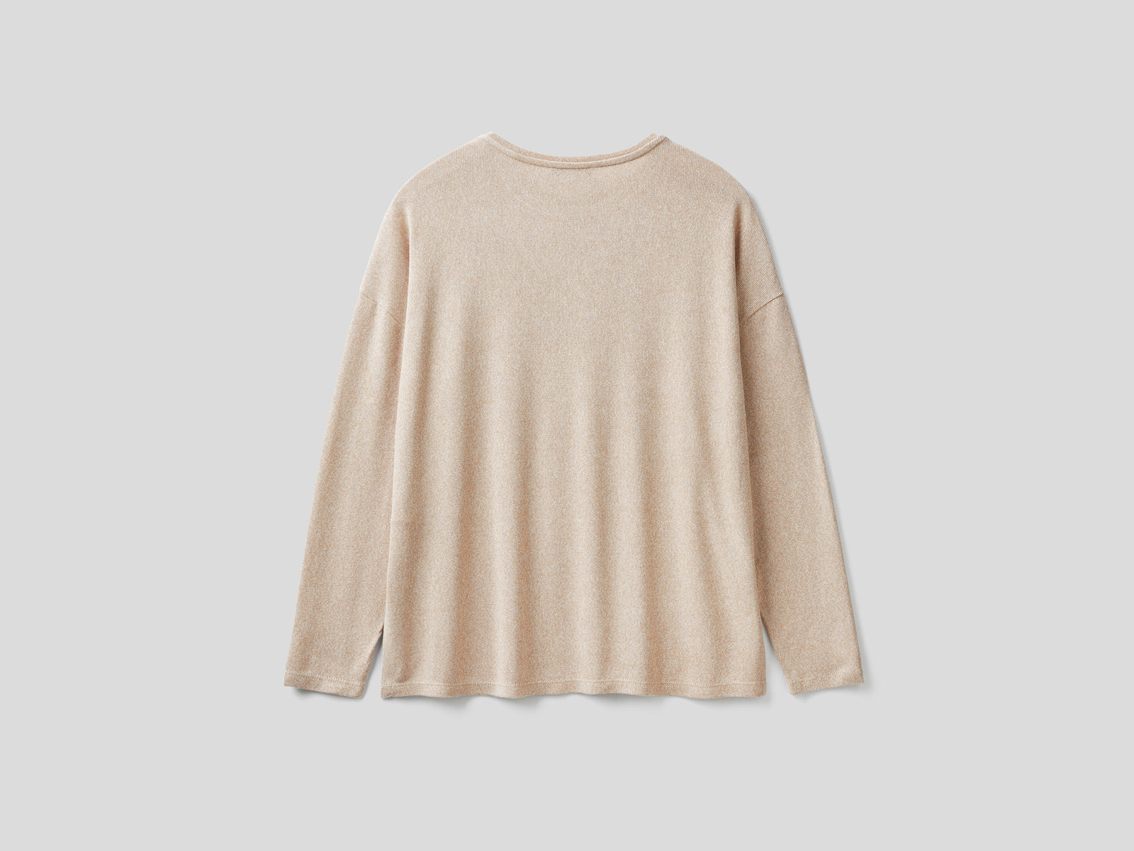T-shirt manica lunga in viscosa stretch da donna beige 2 | Benetton Outlet