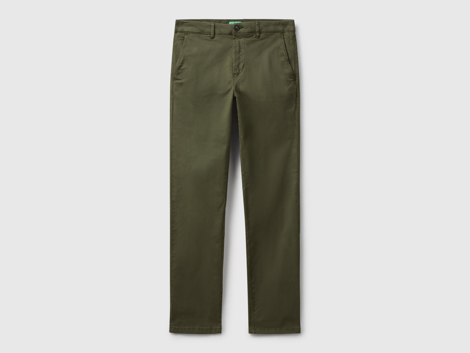 Chino slim fit in cotone da uomo verde scuro | Benetton Outlet