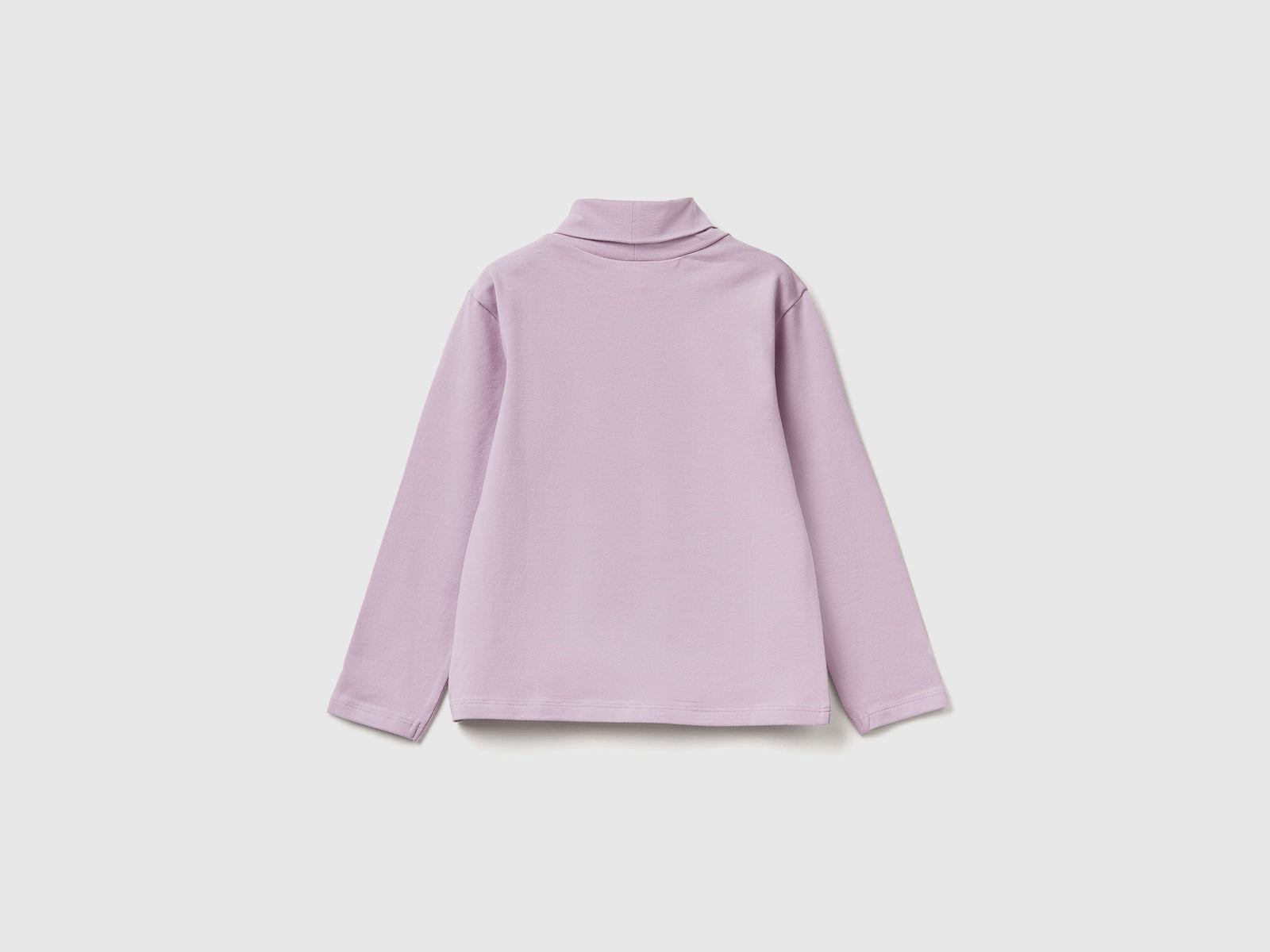 T-shirt lupetto in cotone stretch da bimba lavanda 2 | Benetton Outlet