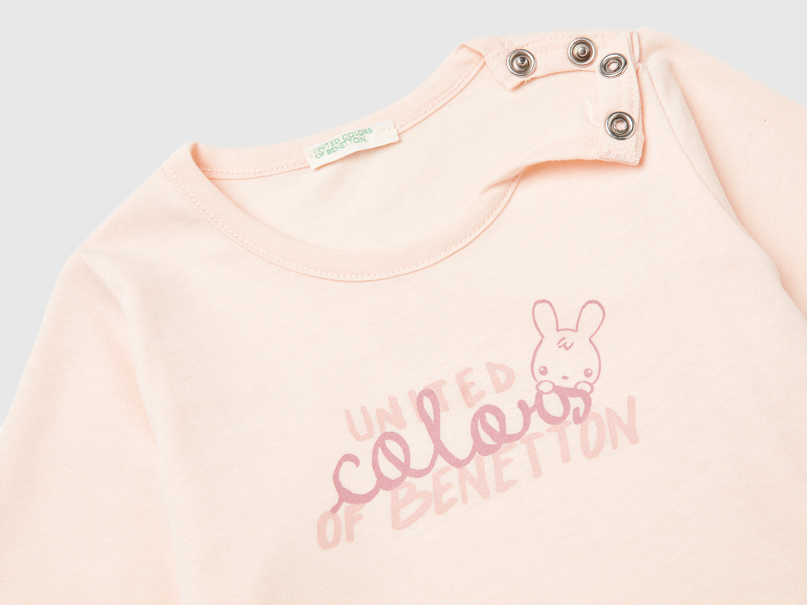 T-shirt in caldo cotone da neonato rosa tenue 3 | Benetton Outlet