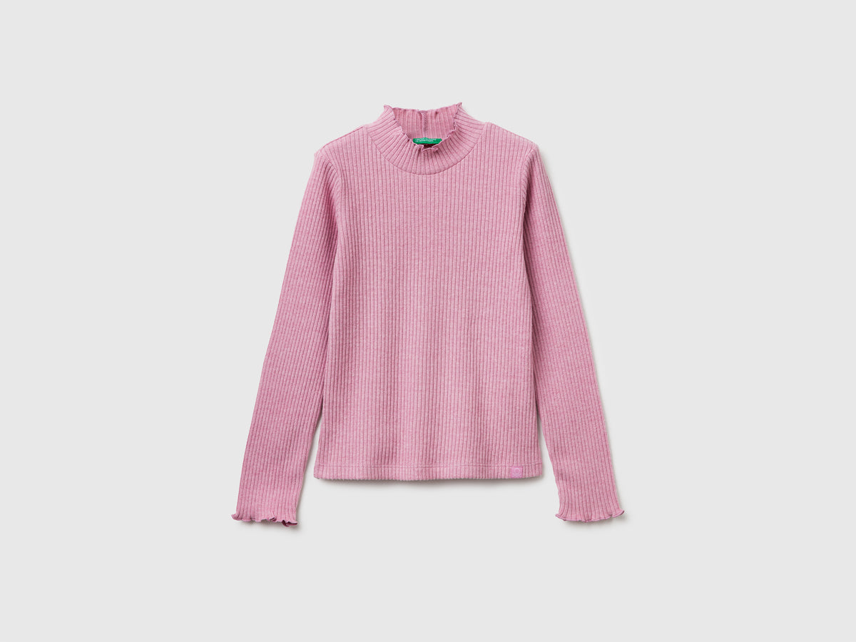 T-shirt lupetto in caldo misto cotone