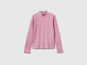 T-shirt lupetto in caldo misto cotone