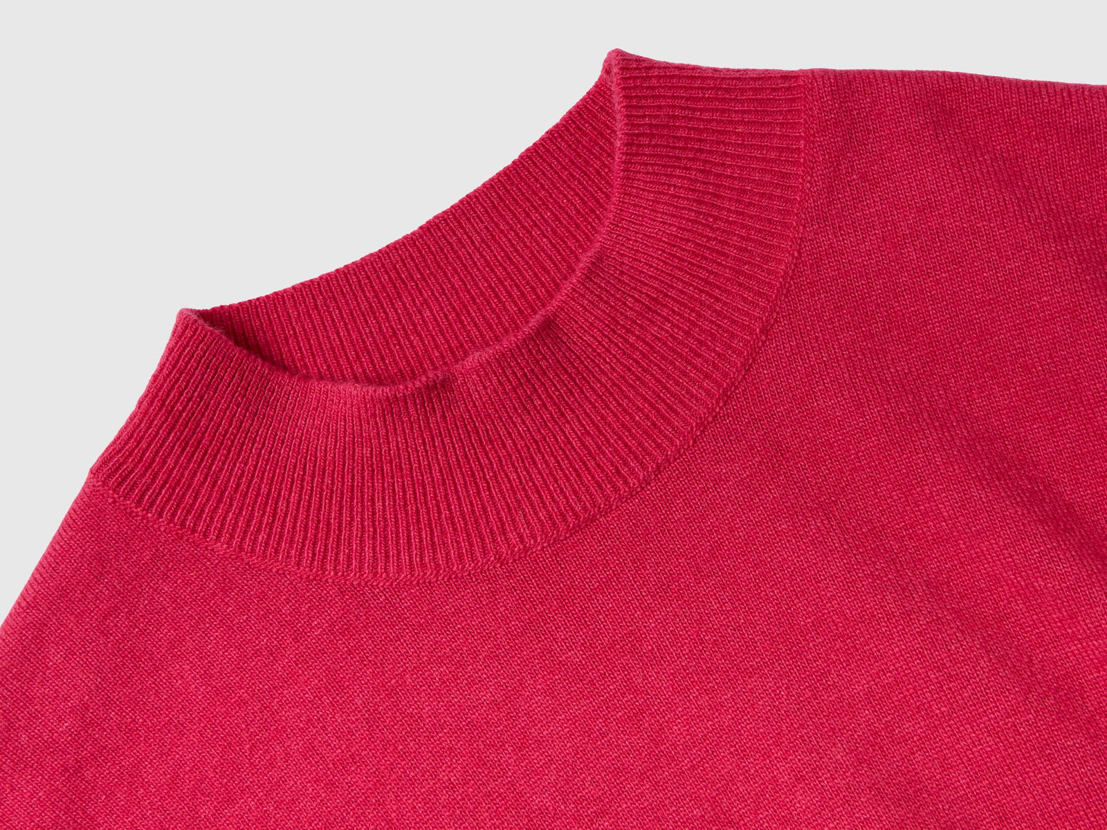 Maglia rosso magenta a manica corta in misto cashmere da donna ciclamino 3 | Benetton Outlet
