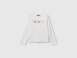 T-shirt con logo glitter in cotone