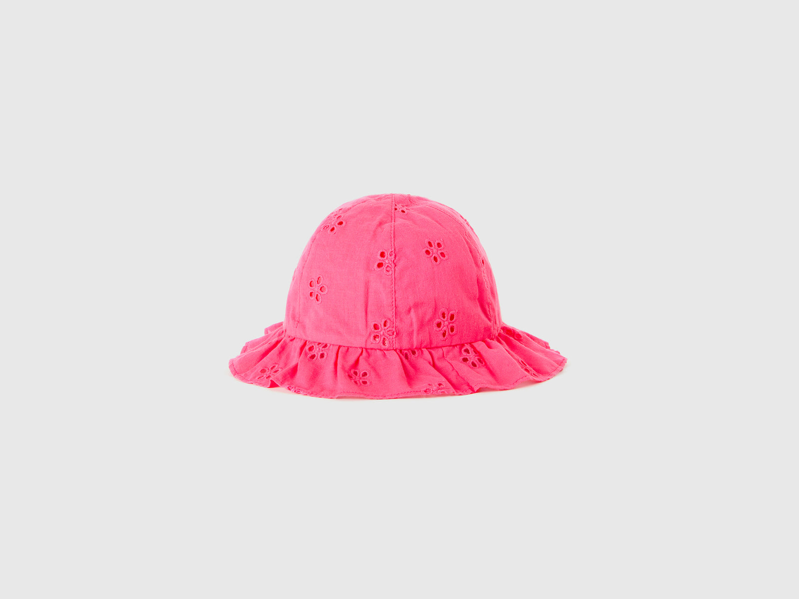 Cappellino con ricami sangallo da bimba fucsia 2 | Benetton Outlet