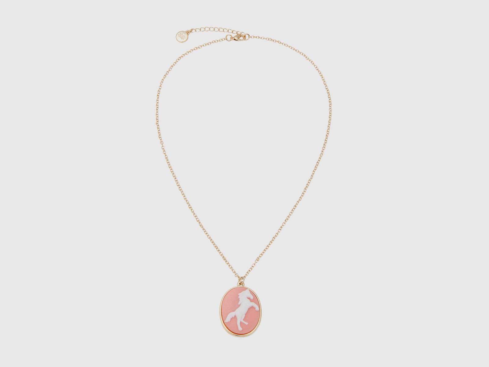 Collana con cammeo cavallo da donna rosa | Benetton Outlet