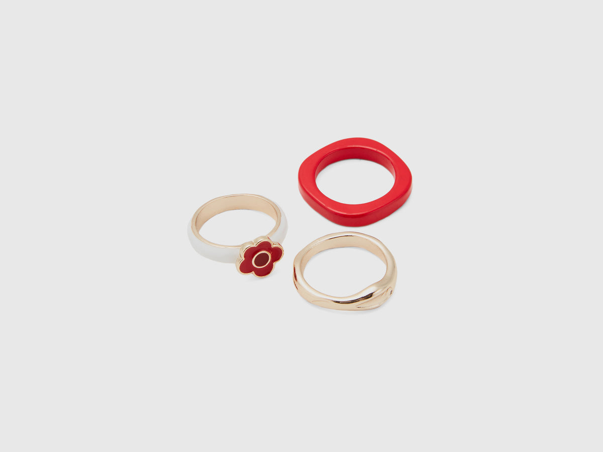 Tre anelli oro, rosso e bianco