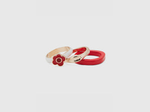 Tre anelli oro, rosso e bianco