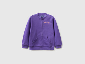 Felpa con zip in cotone bio