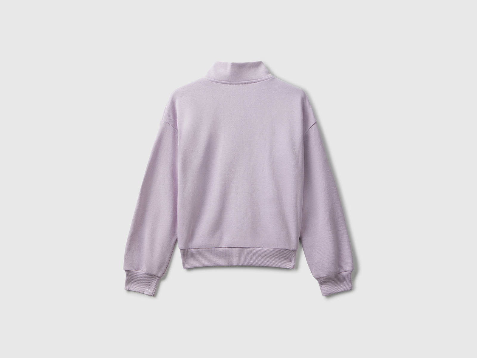 Felpa con zip e stampa da bambina lavanda 2 | Benetton Outlet