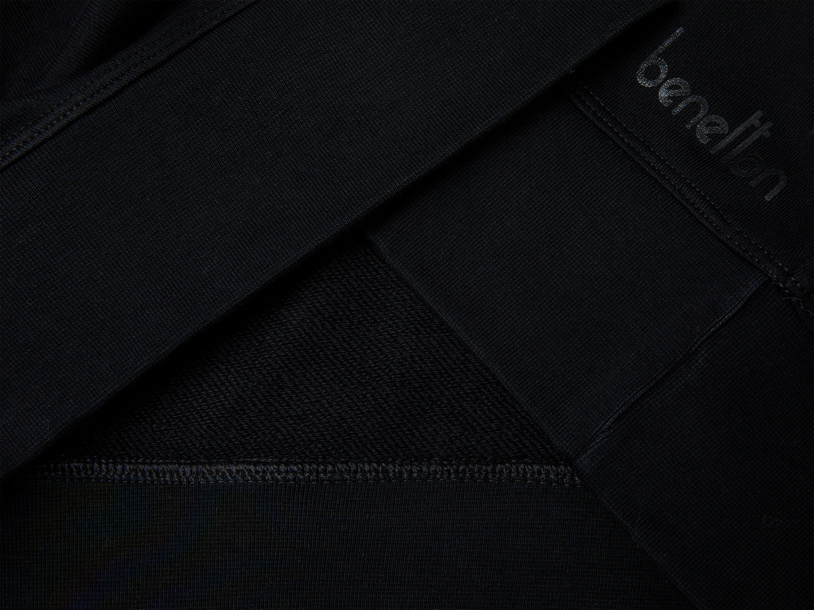 Felpa 100% cotone con stampa logo da donna nero 3 | Benetton Outlet