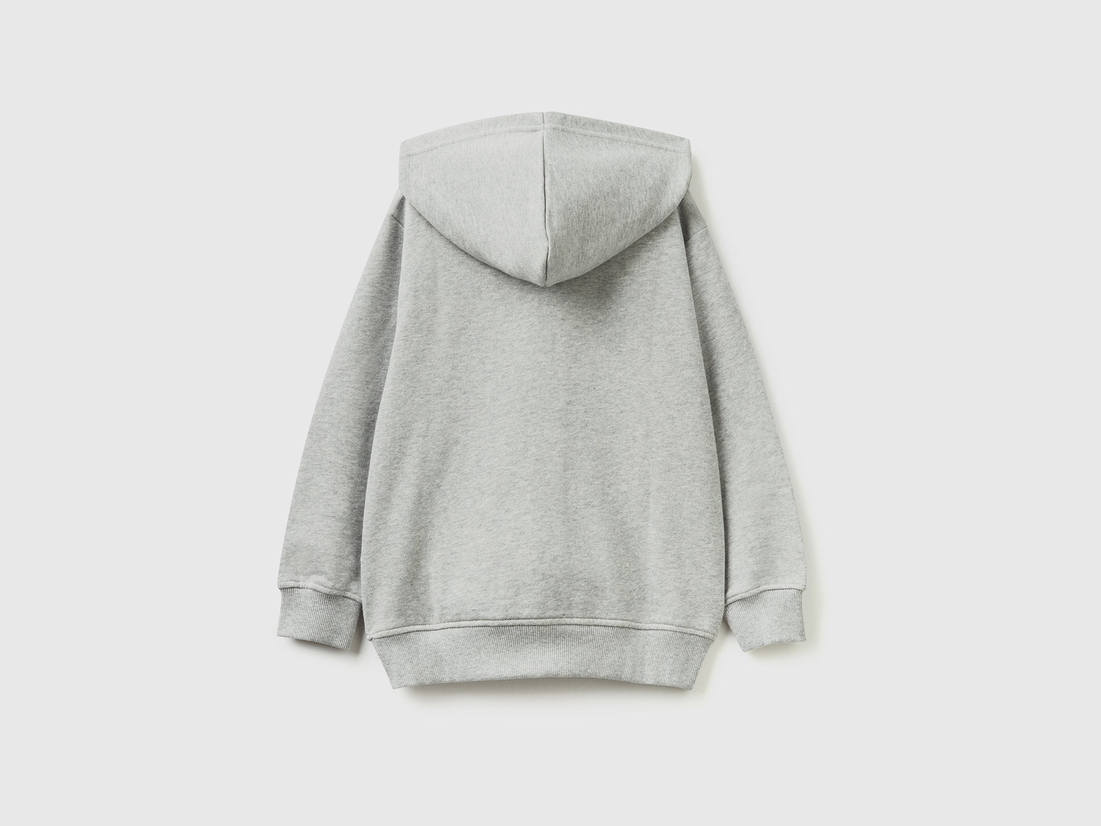 Felpa con zip e ricamo logo da bambino grigio chiaro 2 | Benetton Outlet