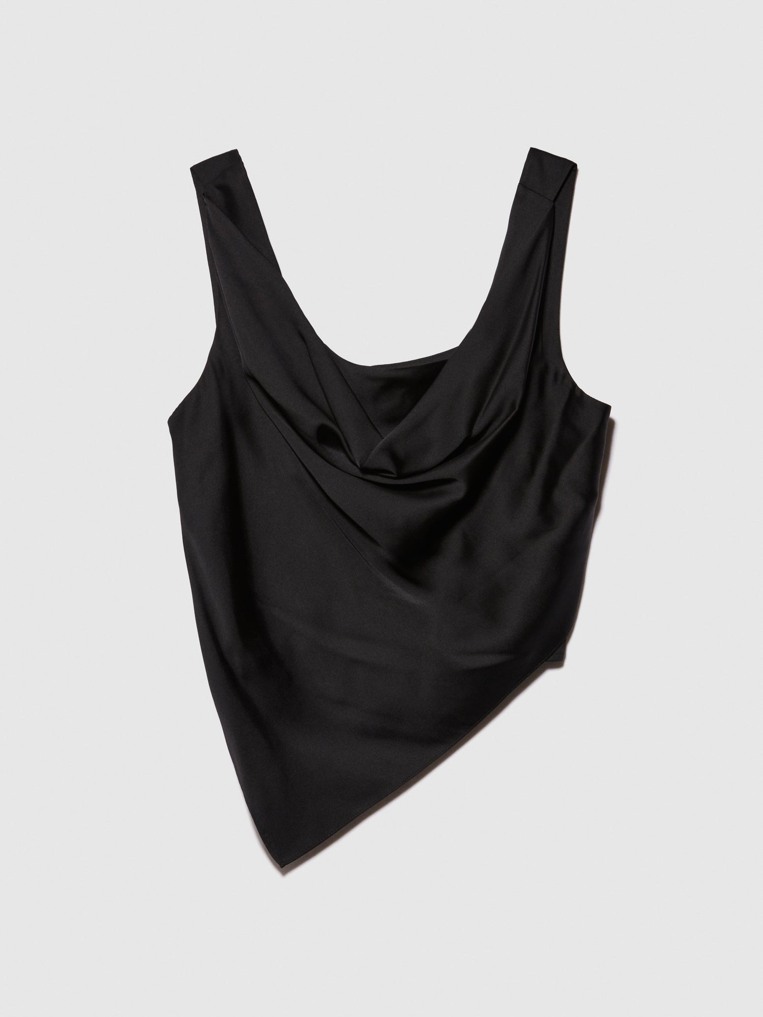 Top asimmetrico in raso da donna nero | Sisley Outlet