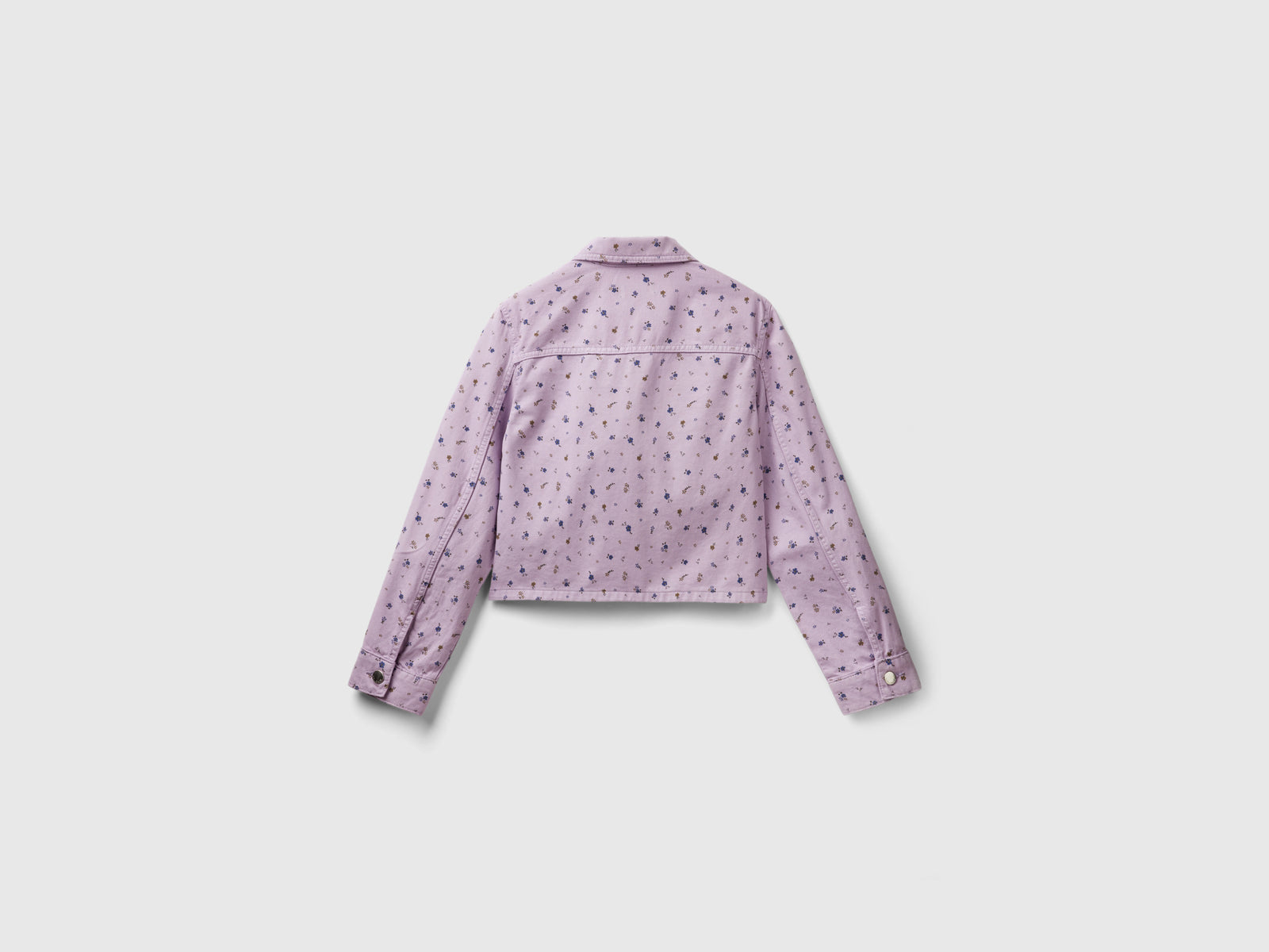 Giubbino cropped a fiori da donna lilla 2 | Benetton Outlet
