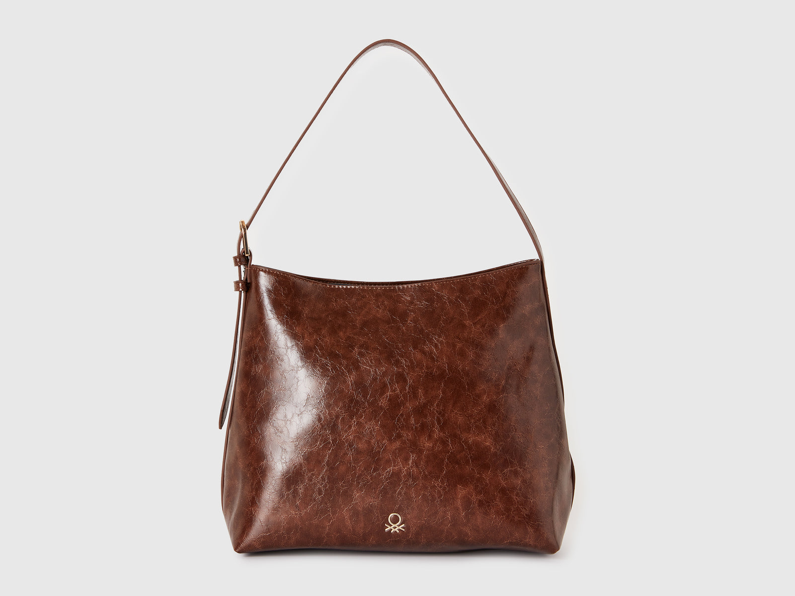 Borsa grande in tessuto spalmato da donna marrone | Benetton Outlet