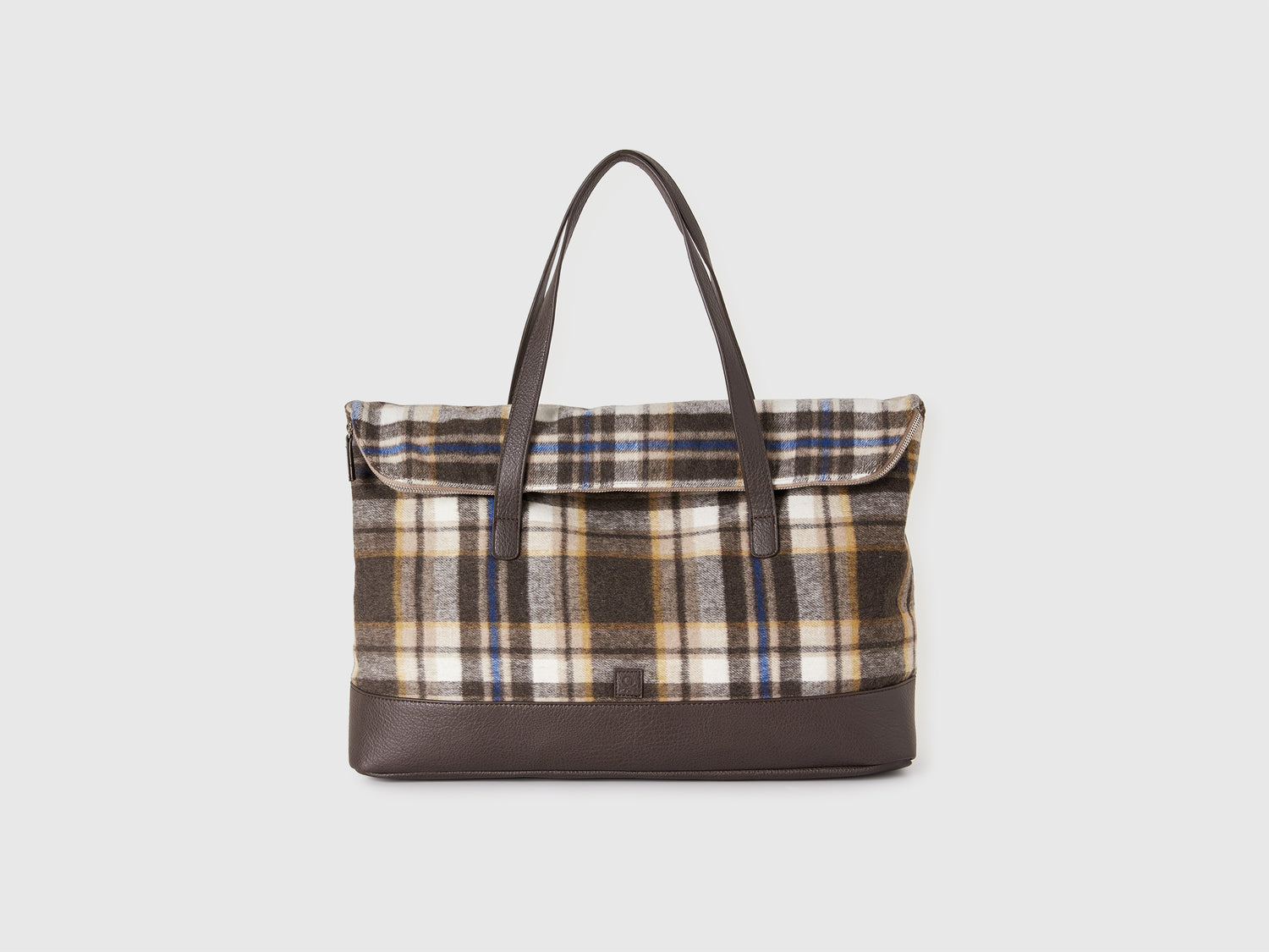 Borsa a quadri in misto lana da uomo beige | Benetton Outlet
