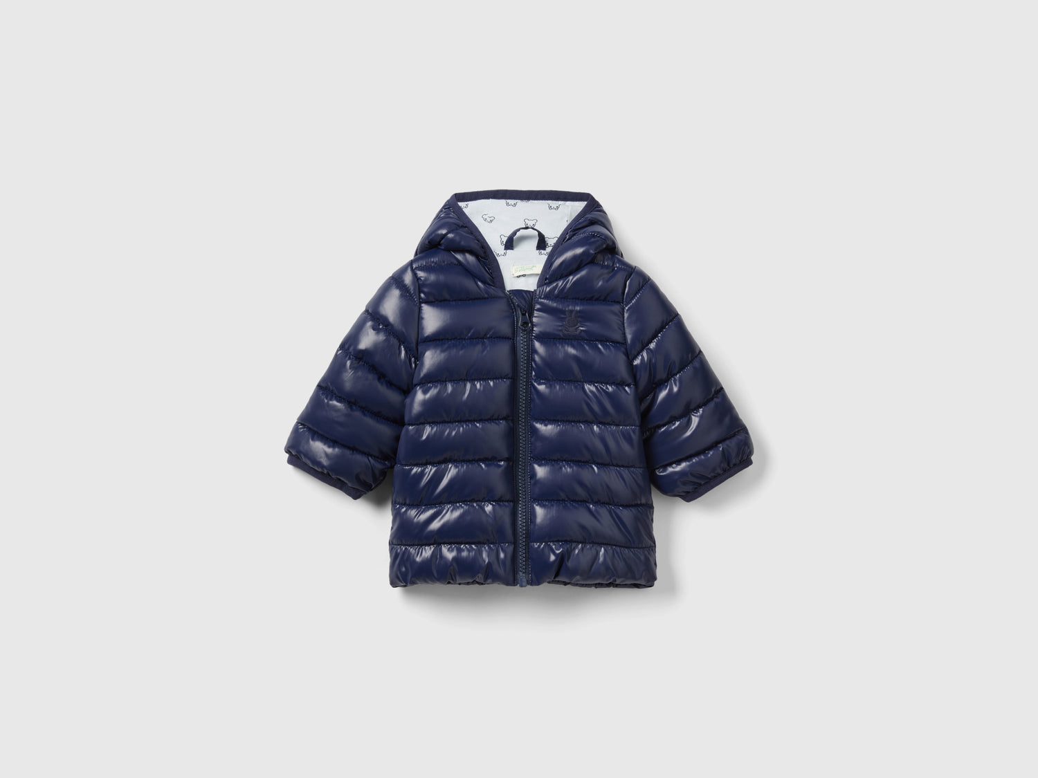 Piumino imbottito con orecchie da neonato blu scuro | Benetton Outlet