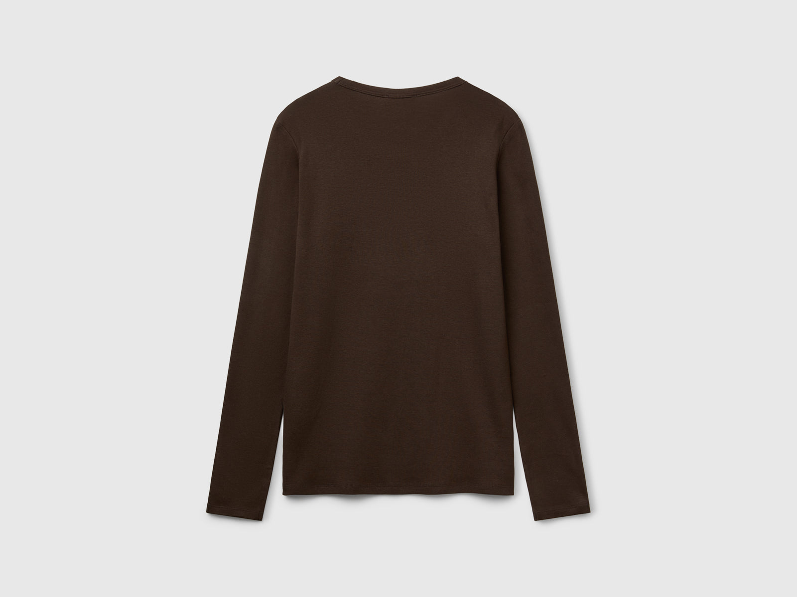 T-shirt manica lunga 100% cotone da donna marrone 2 | Benetton Outlet