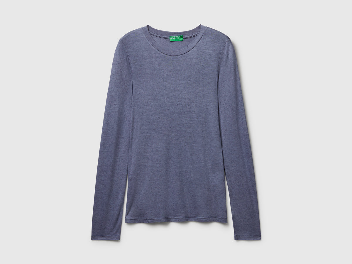 T-shirt in misto viscosa e cashmere