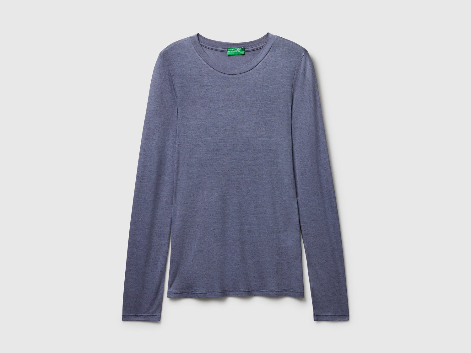 T-shirt in misto viscosa e cashmere da donna lilla | Benetton Outlet