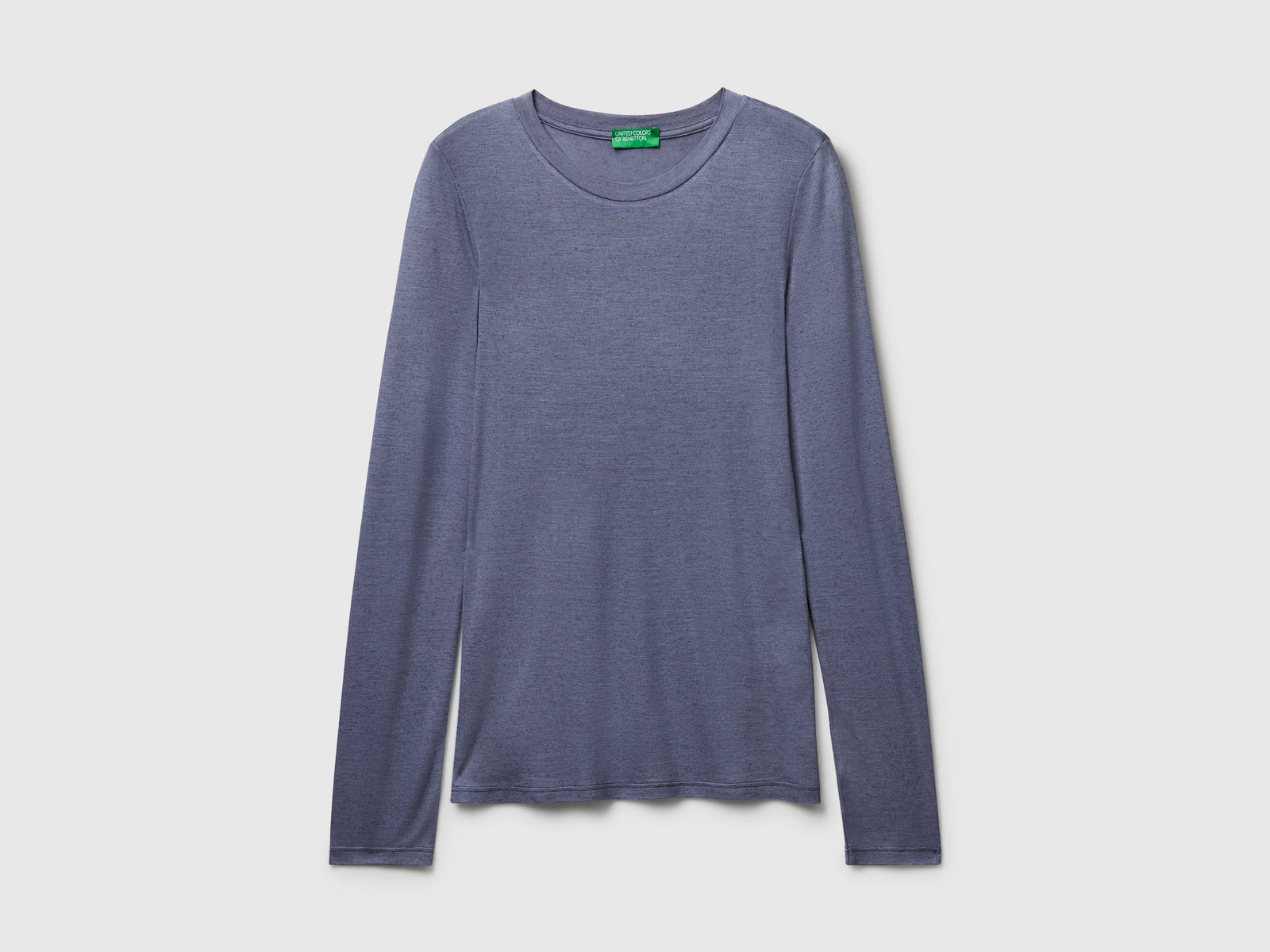 T-shirt in misto viscosa e cashmere da donna lilla | Benetton Outlet