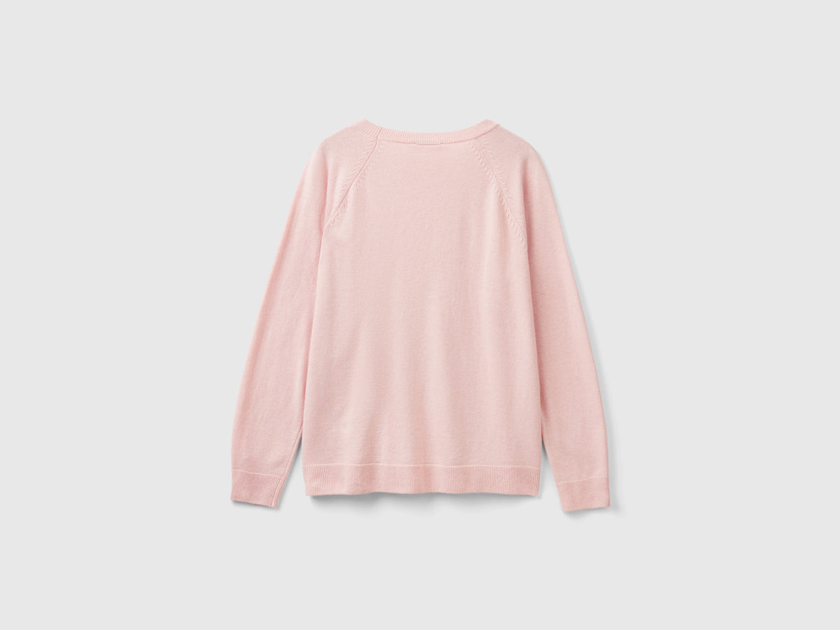 Maglia girocollo in misto lana e cashmere