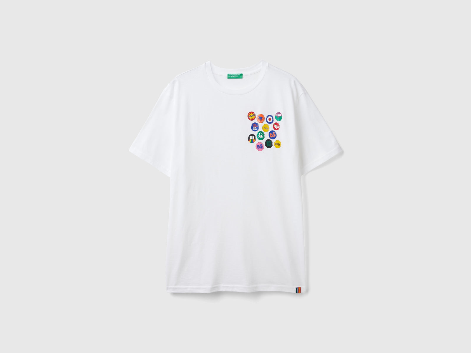 Organic cotton relaxed fit T-shirt da uomo bianco | Benetton Outlet