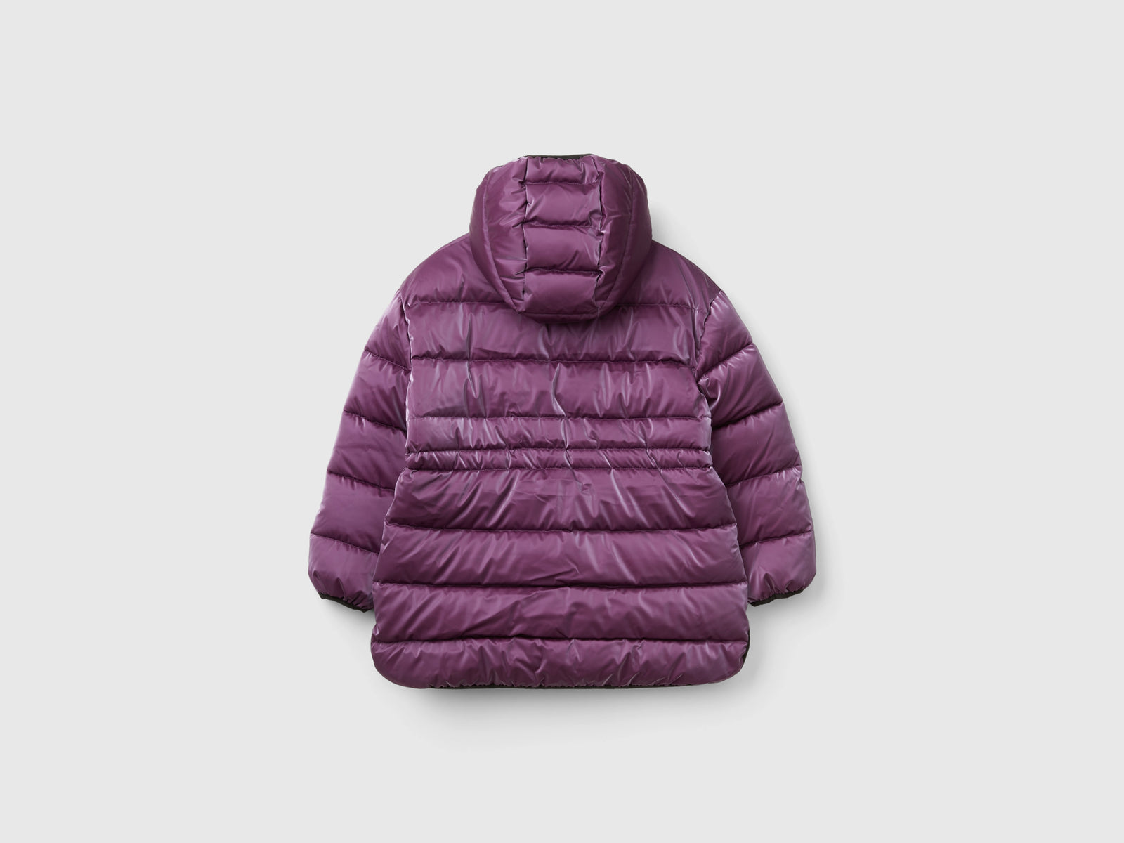 Giubbotto con coulisse in nylon lucido da bambina malva 2 | Benetton Outlet