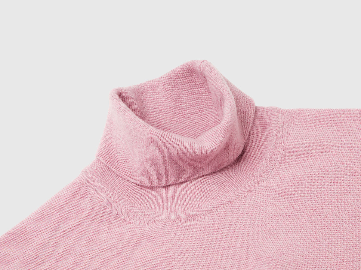 Dolcevita rosa mélange in pura lana Merino