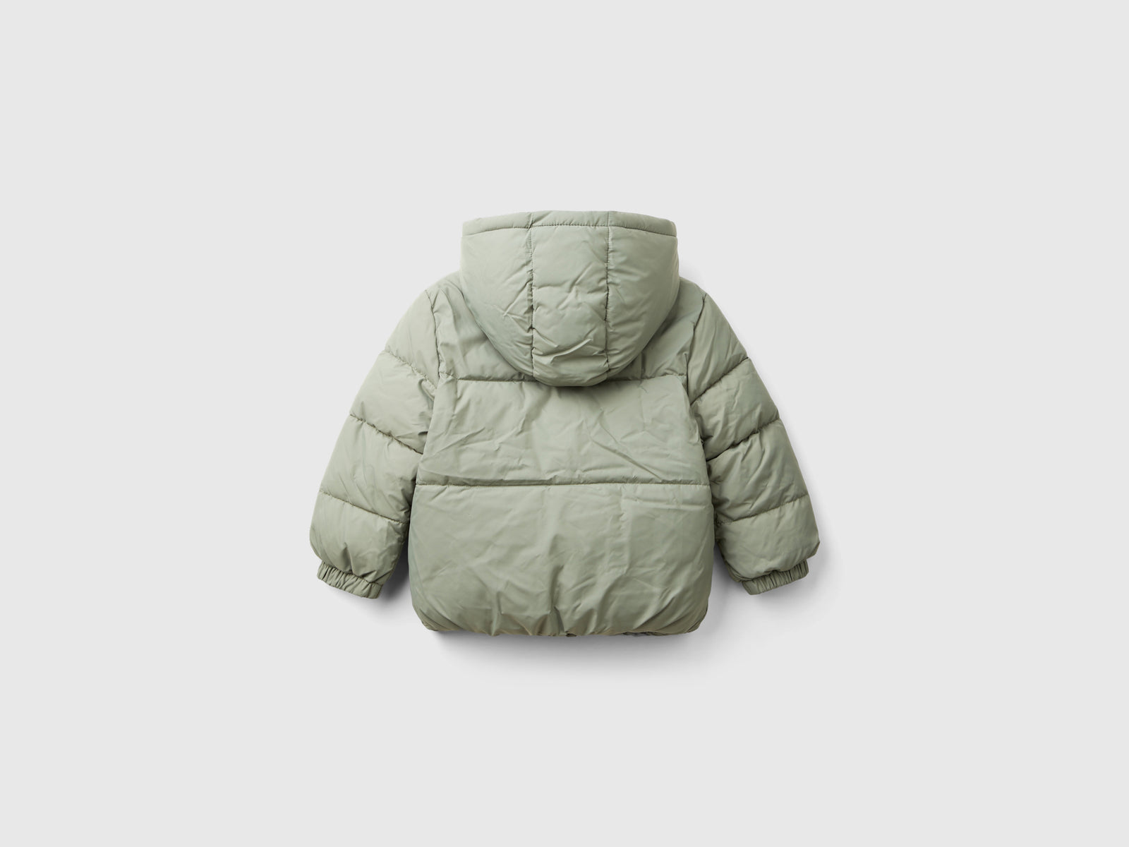 Jacket with faux shearling lining da bimbo verde chiaro 2 | Benetton Outlet