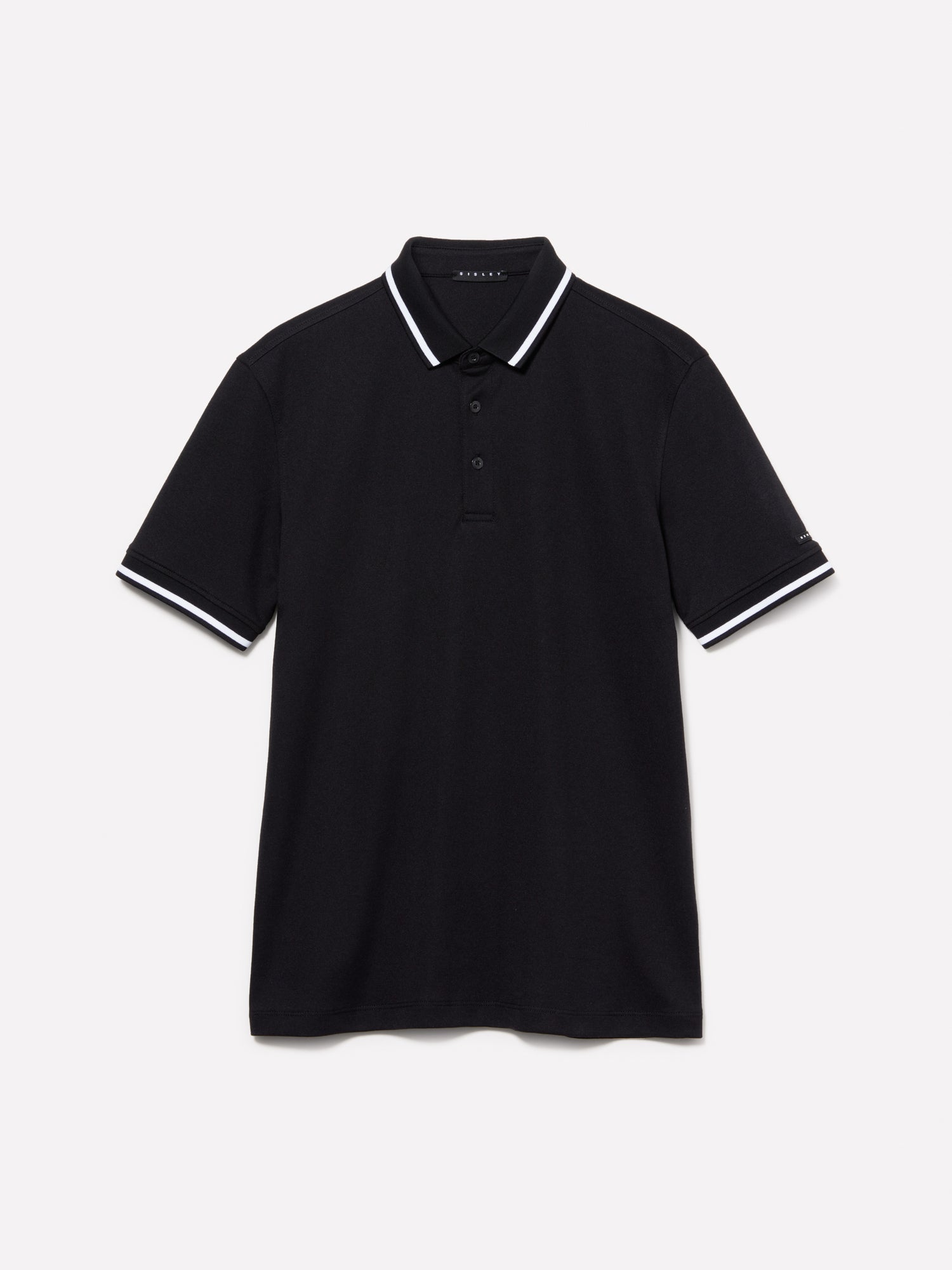 Polo slim fit con contrasto da uomo nero | Sisley Outlet