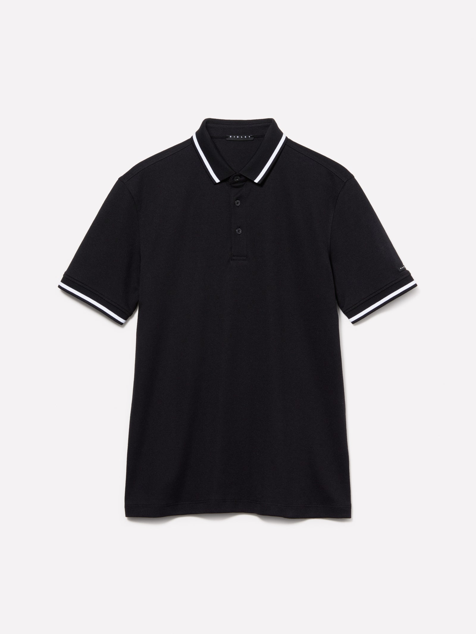 Polo slim fit con contrasto da uomo nero | Sisley Outlet