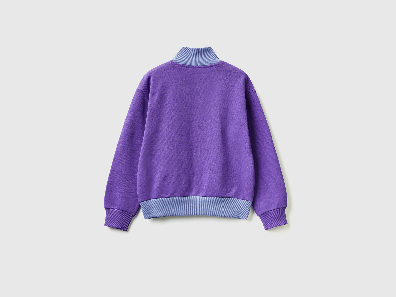 Felpa con zip e colletto da bambina multi-color 2 | Benetton Outlet