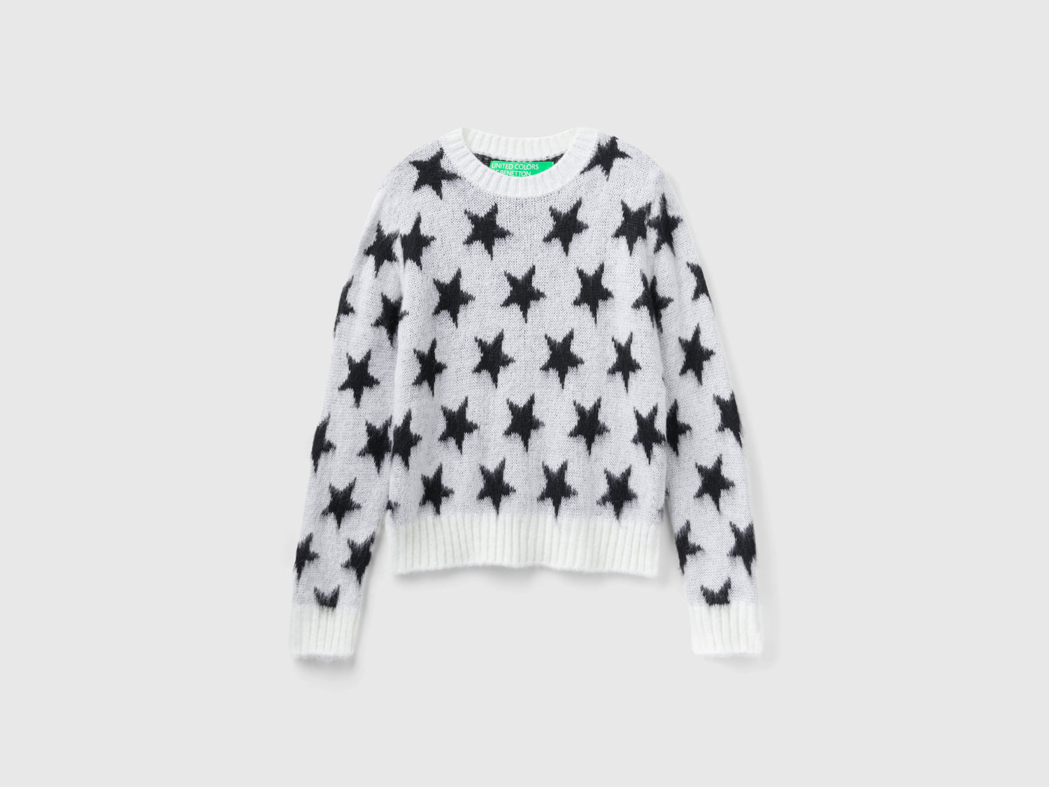 Calda maglia con stelle da donna bianco | Benetton Outlet