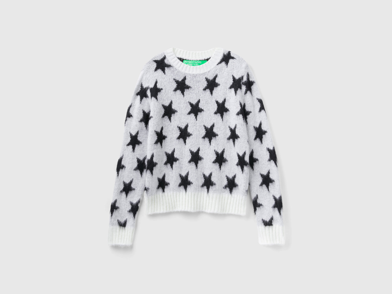 Calda maglia con stelle da donna bianco | Benetton Outlet