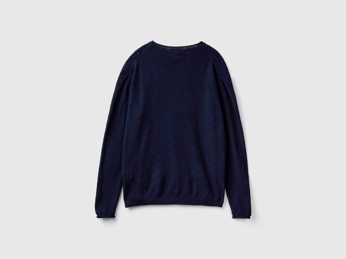 Maglia regular fit in misto lino