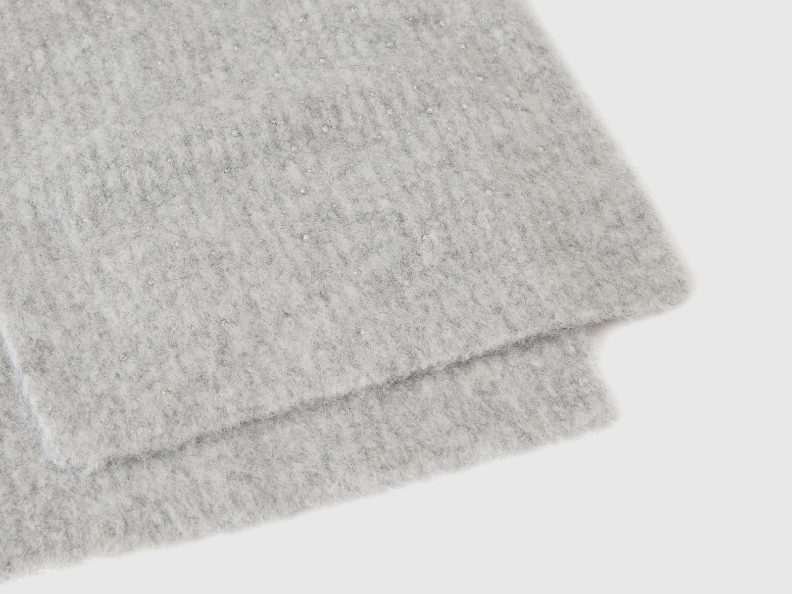 Sciarpa in misto lana con strass da donna grigio chiaro 2 | Benetton Outlet