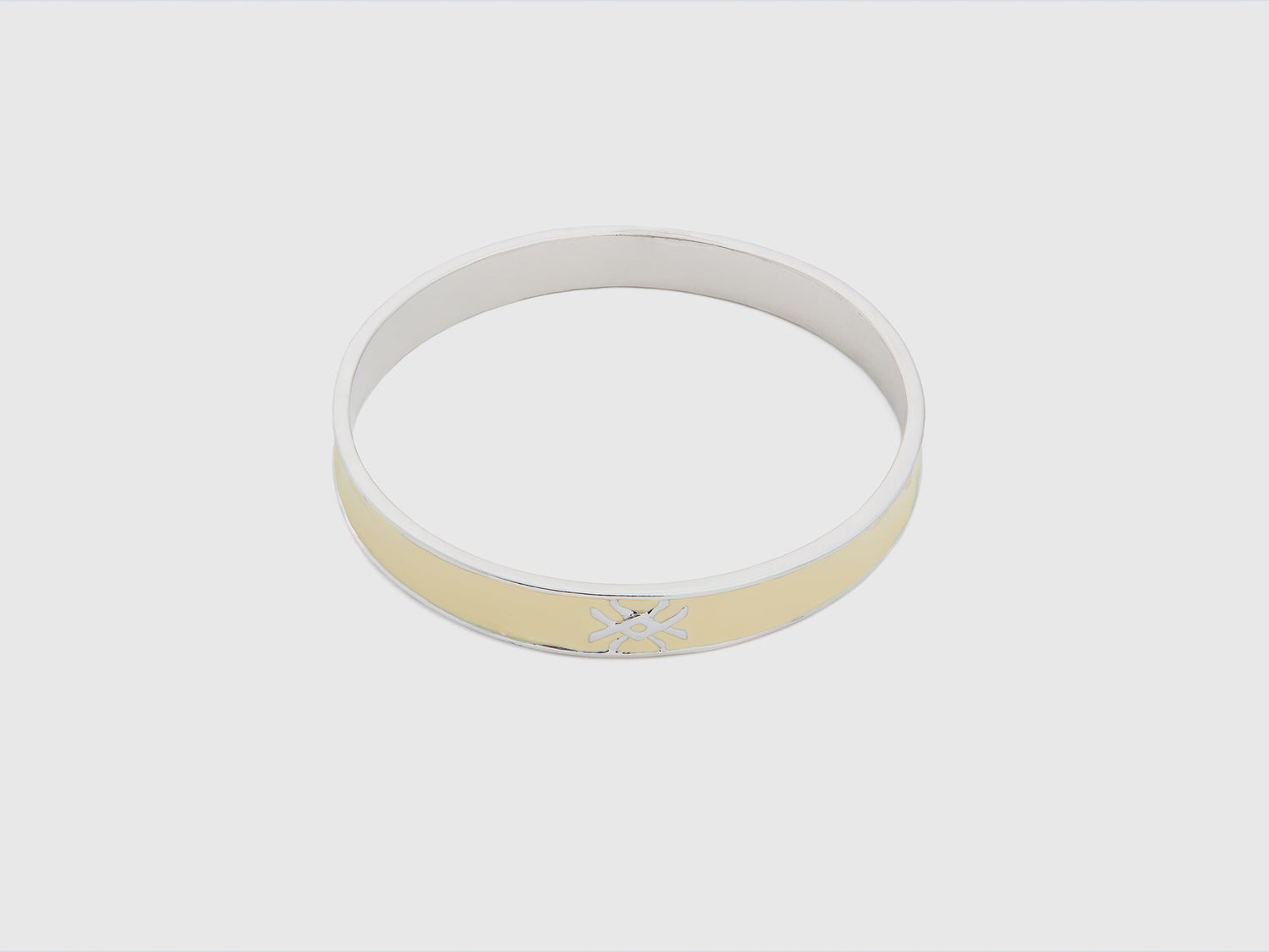 Bracciale bangle chiaro con logo da donna giallo | Benetton Outlet
