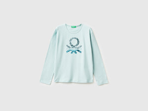 T-shirt in caldo cotone con paillettes