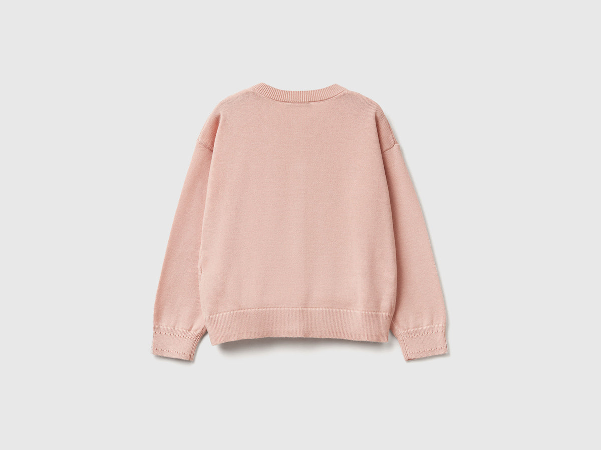 Cardigan girocollo in puro cotone