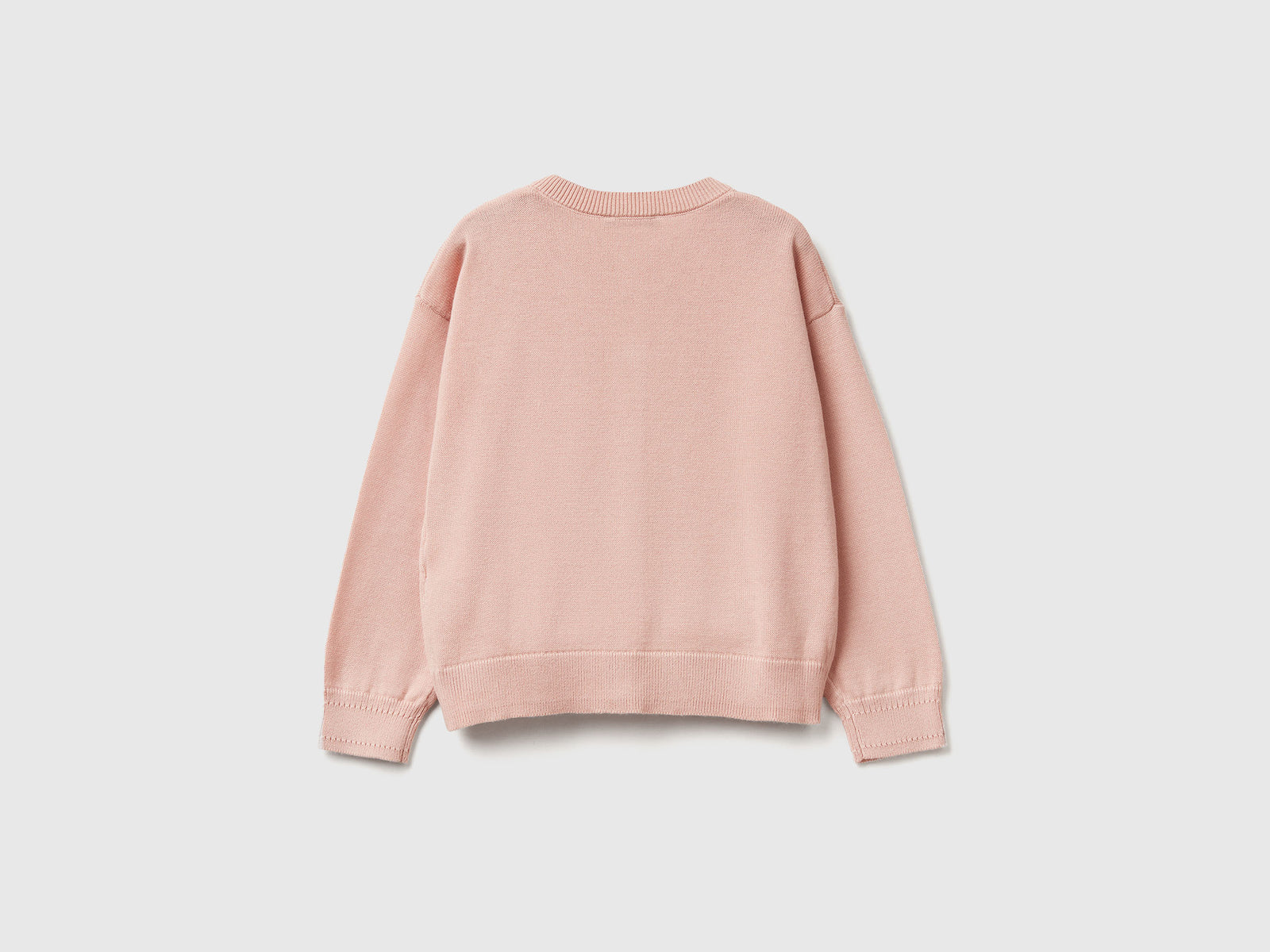 Cardigan girocollo in puro cotone da bimba rosa tenue 2 | Benetton Outlet