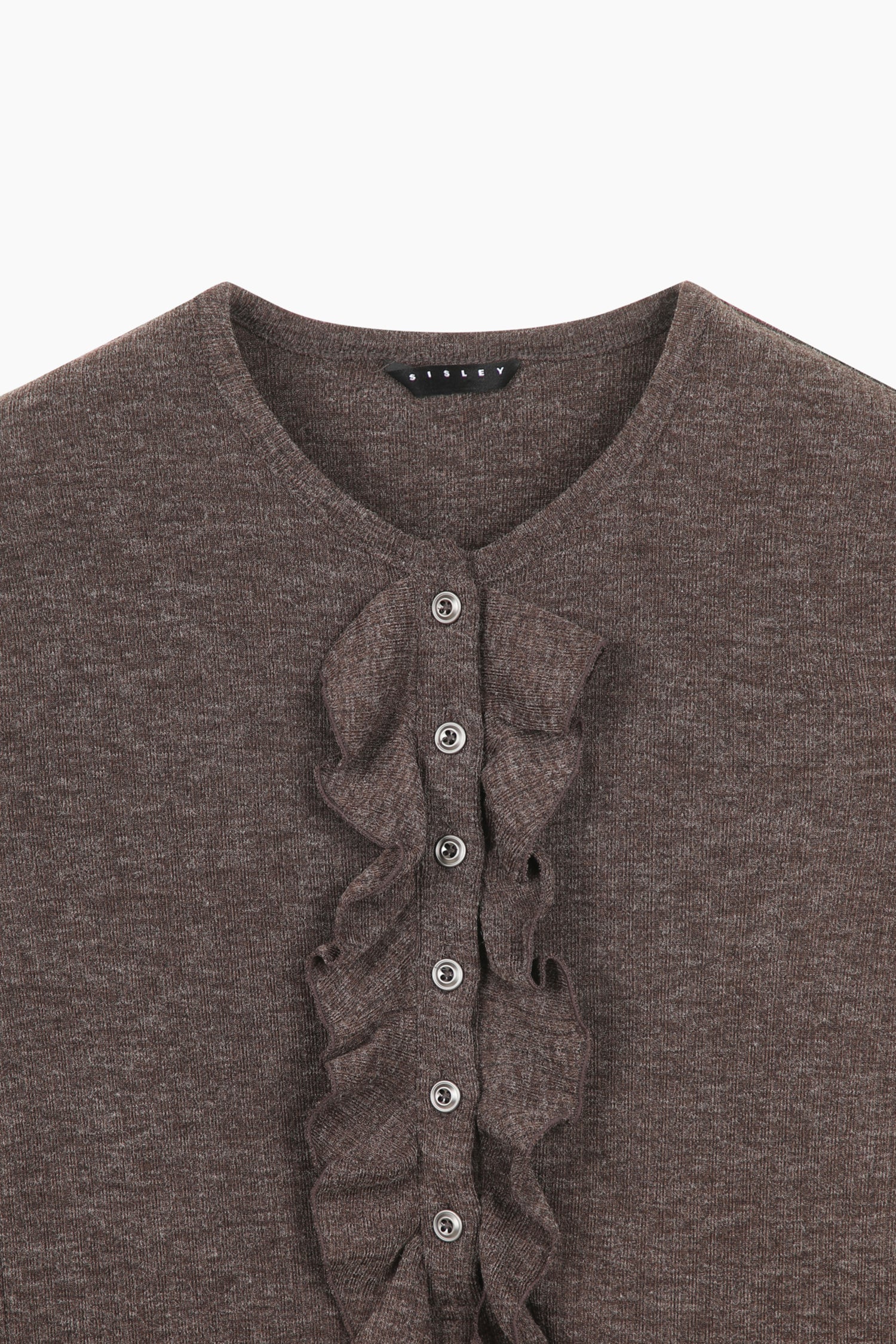 Cardigan con rouches da donna marrone scuro 3 | Sisley Outlet