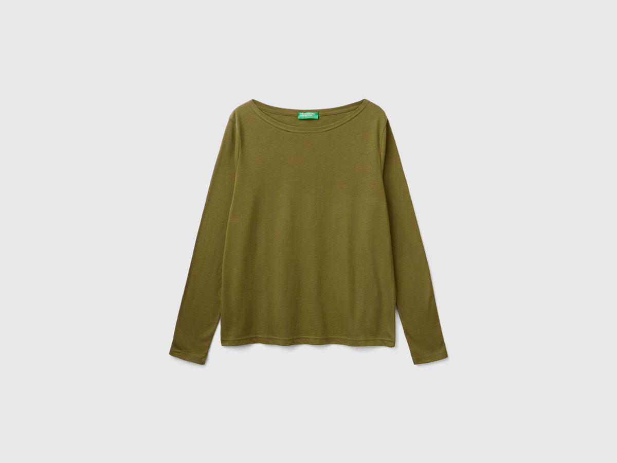 T-shirt con scollo a barchetta 100% cotone