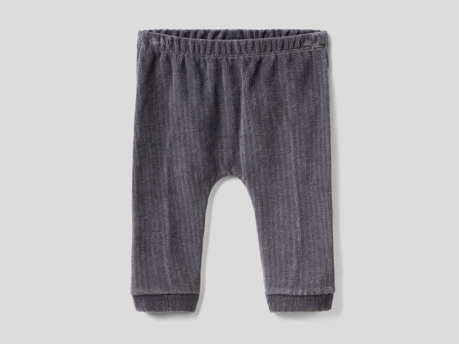 Pantaloni in ciniglia con animaletto da neonato grigio scuro | Benetton Outlet
